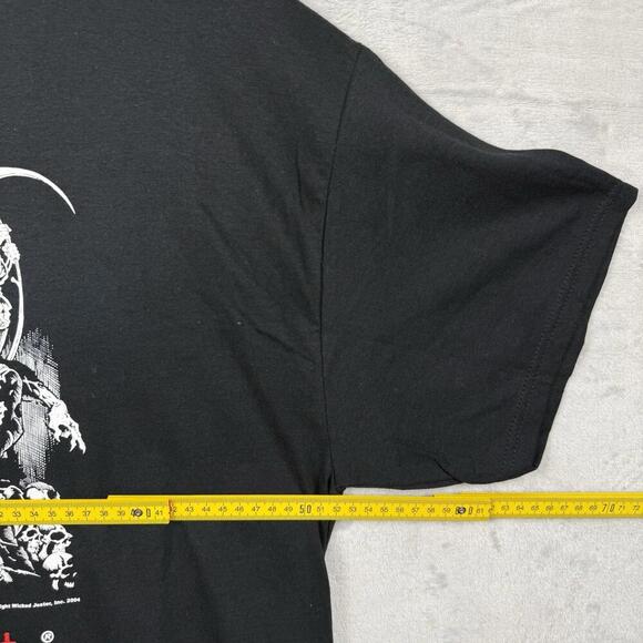 Vintage 2004 Wicked Jester Graphic T-Shirt L Black Skull Gothic Quote Tee Delta - Picture 8 of 10